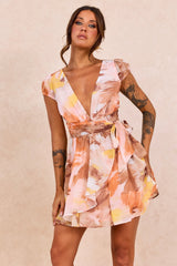 Marbella Mini Dress - Orange Multi