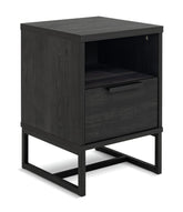Nomad 1 Drawer Bedside Table - Black