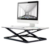 ProperAV Slim Profile Stand Up Desk Workstation - White | Adjustable Office Tabl