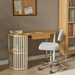 Rita 1 Drawer Office Desk - Natural