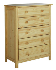 Scandinavia 5 Drawer Chest - Pine