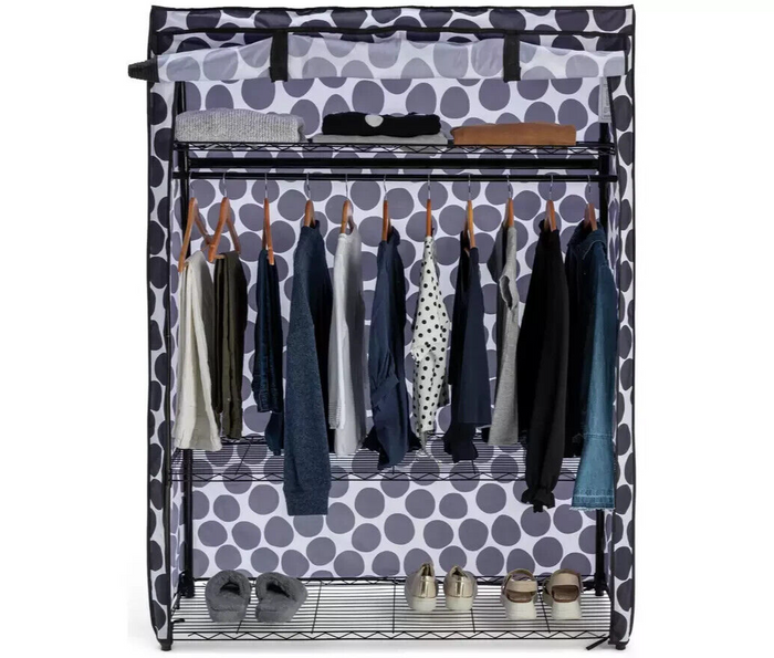 Sicilia Heavy Duty Storage Wardrobe - Black & White