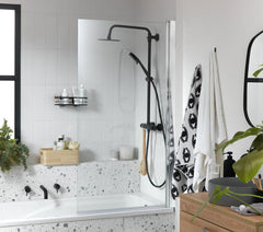 Straight Half Screen Bath Screen - Silver