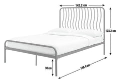 Wave Double Metal Bed Frame - Green