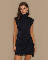 Blue Turtle Lace Tunic Mini Dress