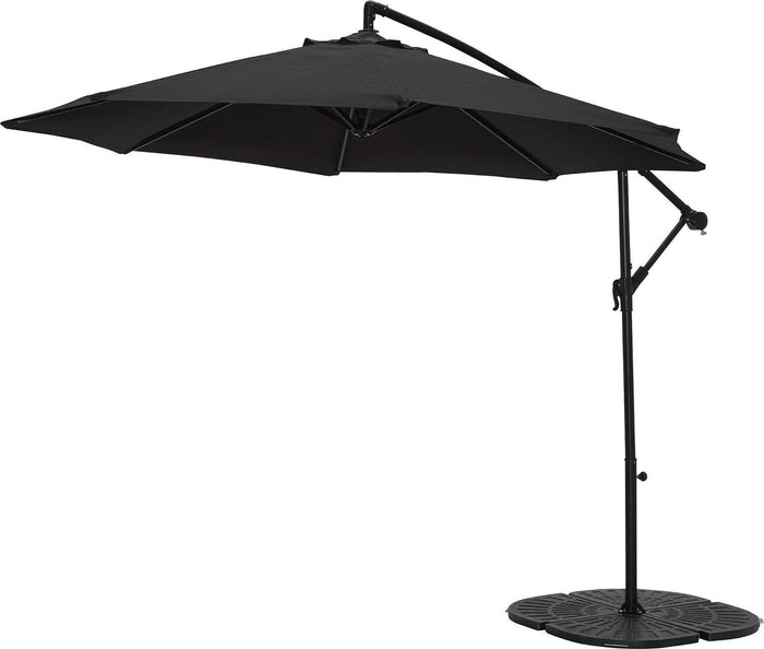 2.5m Overhanging Garden Parasol - Black ( B Grade 11826 )