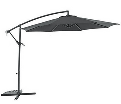 2.5m Overhanging Garden Parasol - Black ( B Grade 11826 )