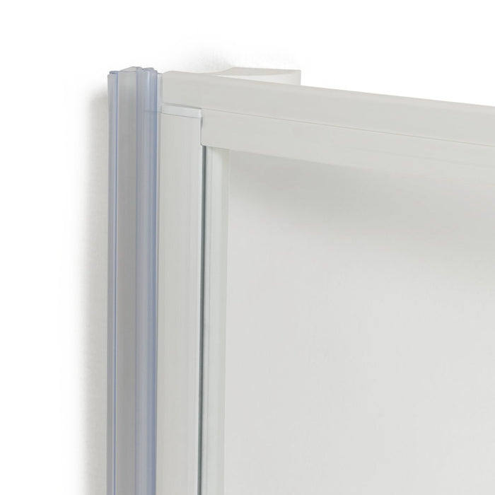3mm Framed Bath Screen White | Toughened Glass Shower Panel Bath Screen
