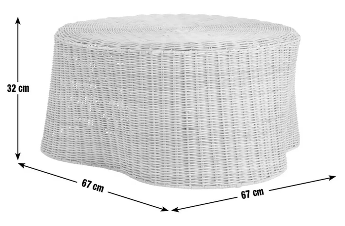 Habitat 60 Kaya Coffee Table - Natural | Rattan Round Table, Boho Living Room