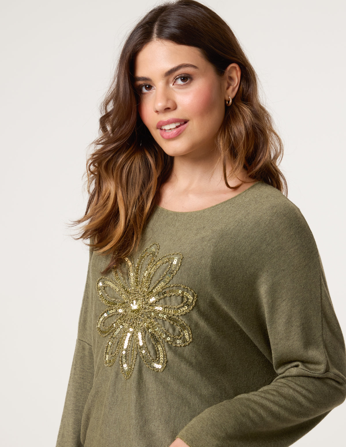 Embroidered Sequin Flower Top