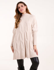 Stand Neck Big Cable Jumper