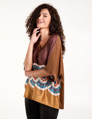 Satin Viscose Back Print Top