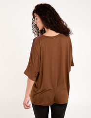 Satin Viscose Back Print Top