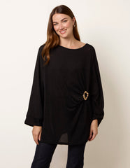 Buckle Metallic Top