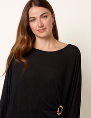 Buckle Metallic Top