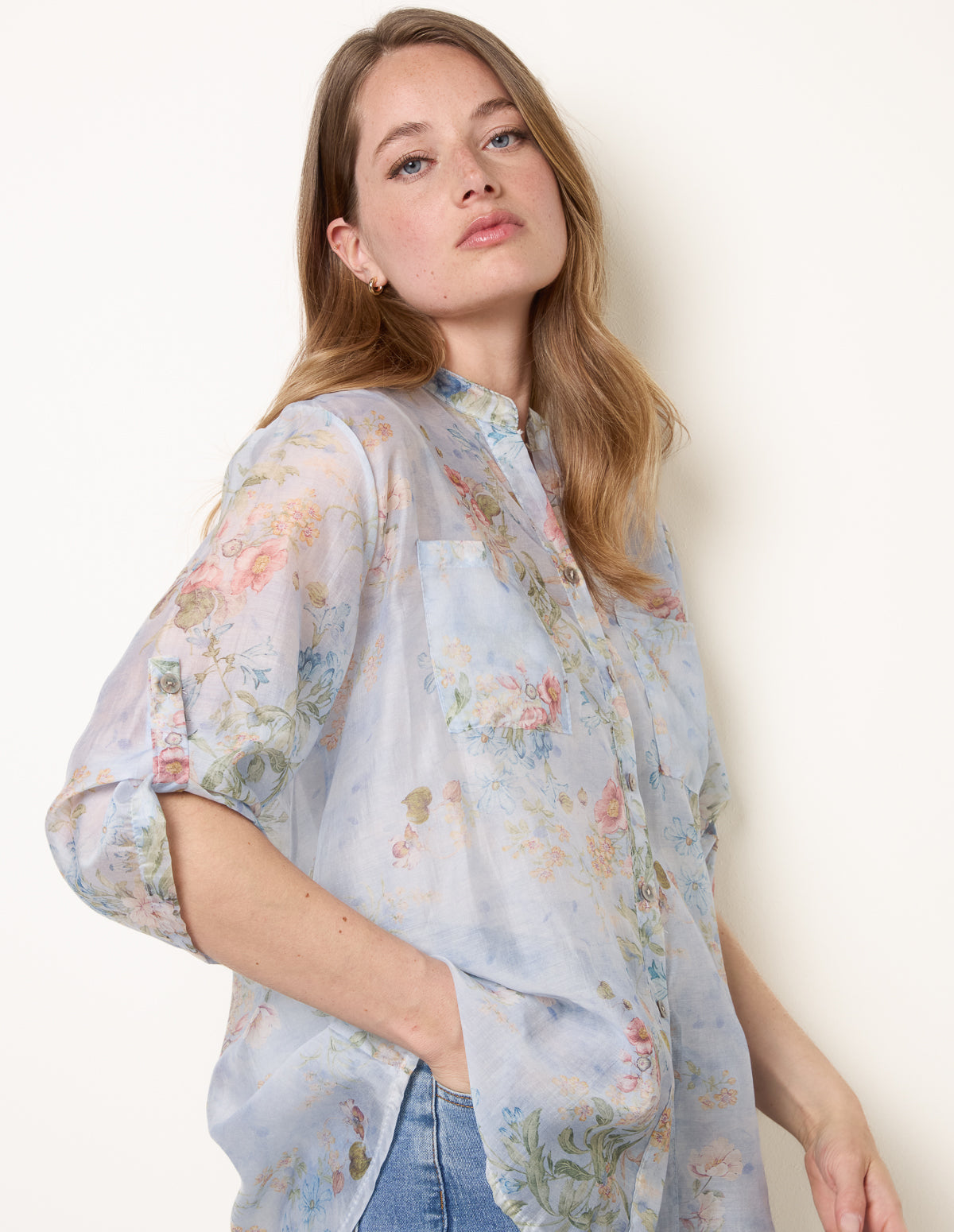 Sheer Floral Shirt