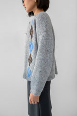 ARGYLE PATTERN CARDIGAN