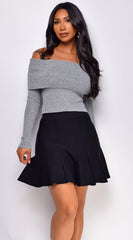 Solana Pleated Mini Skirt - Black