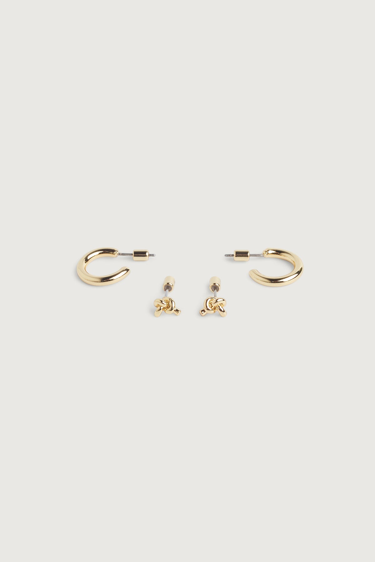 HOOP AND KNOT STUD EARRING SET