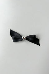 BOW HAIR CLIP WITH BUBBLE HEART PENDANT