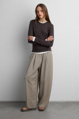 LONG SLEEVE CREW NECK TOP