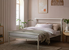 Avalon Small Double Metal Bed Frame - White ( B Grade 37136 - 37134 )