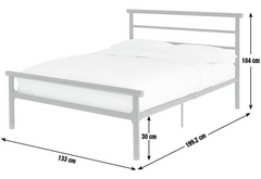 Avalon Small Double Metal Bed Frame - White ( B Grade 37136 - 37134 )