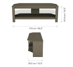 AVF Calibre TV Stand With Storage Up to 55 Inch 115cm - Grey Wood Effect TV Unit
