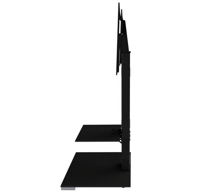 AVF TV Stand With Storage in Black - Up to 65 Inch TV Unit Glass - 70cm Wide