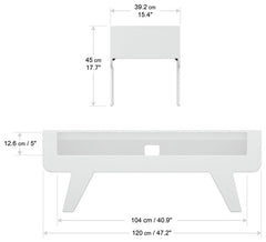 AVF TV Stand With Storage in Satin White - Up to 50 Inch TV Unit - 120cm Wide