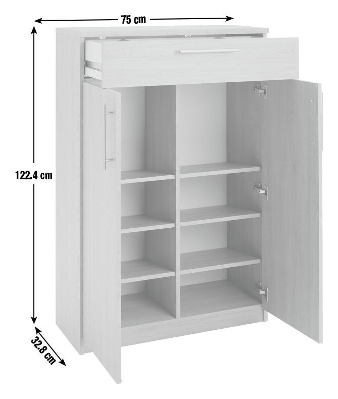 Brisbane 2 Door Shoe Storage Cabinet - Oak ( B Grade 29141 - 29140 )