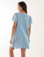 Embroidered Mini Dress