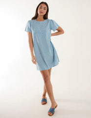 Embroidered Mini Dress