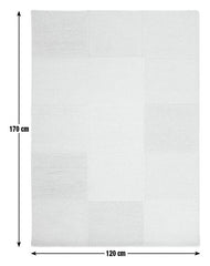 Checkerboard Natural Wool Cut Pile Rug - 170x120cm