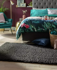 Habitat Cosy Black Shaggy Rug - 230x160cm | Soft Large Living Room Floor Carpet