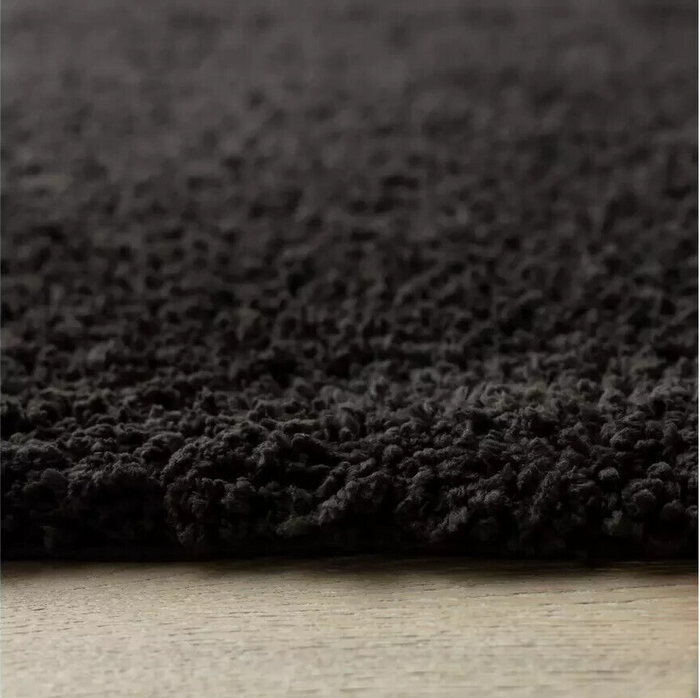 Habitat Cosy Black Shaggy Rug - 230x160cm | Soft Large Living Room Floor Carpet