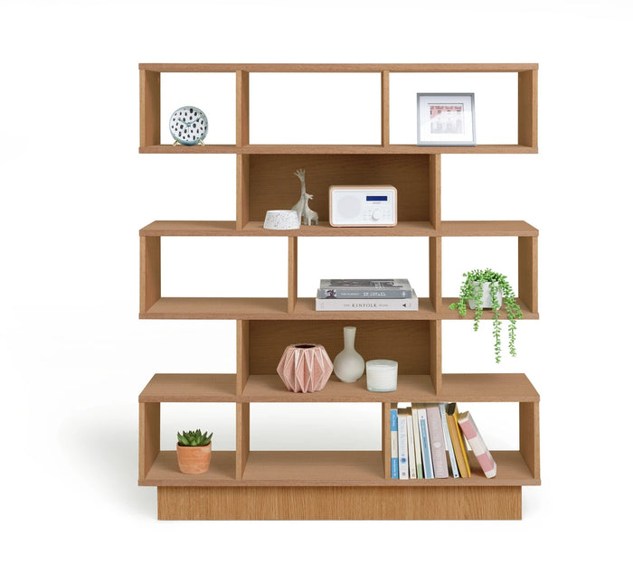 Habitat Cubes Wide Boockase - Oak Effect | Wooden Storage Shelving Unit Living