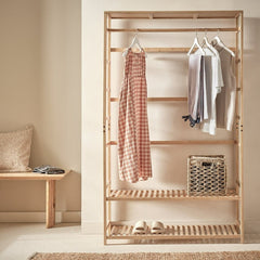 Cullen Double Bamboo Open Wardrobe - Oak