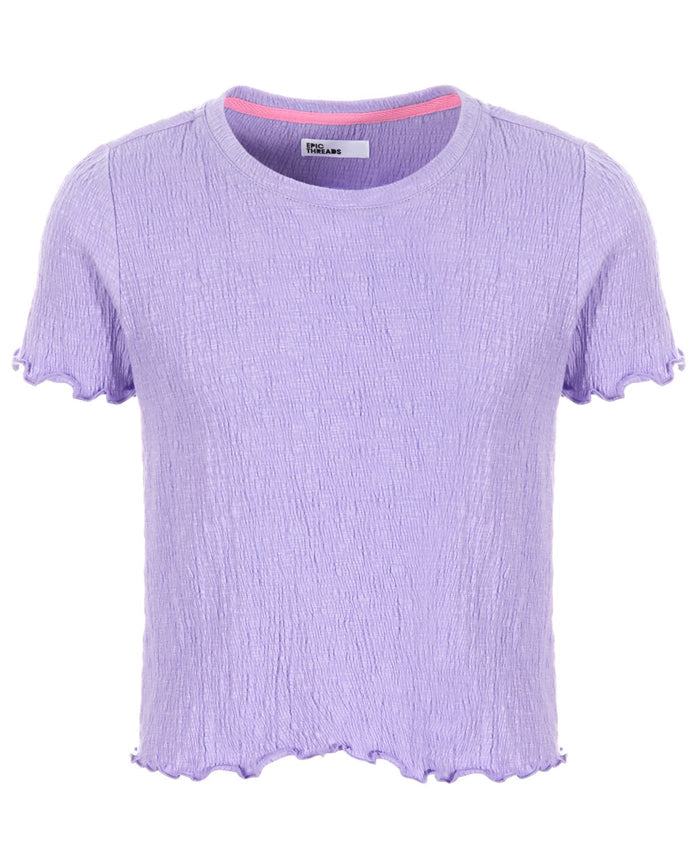 Epic Threads Big Girls Solid-Color Textured T-Shirt - Sand Verbena