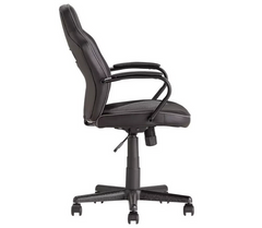 Faux Leather Mid Back Gaming Chair - Black