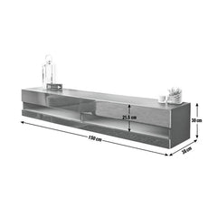 GFW Galicia 150cm LED Wall TV Unit - Black