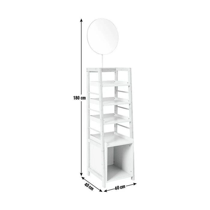 Habitat Bamboo Mirrored Tallboy - Grey
