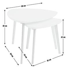 Habitat Cato Nest of 2 Tables - White
