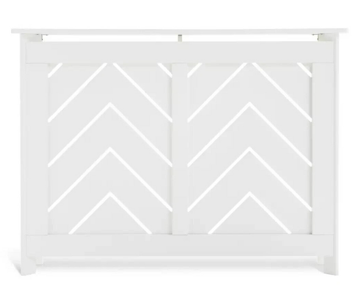 Habitat Chevron Small Radiator Cover - White | Stylish Heater Cover for Modern