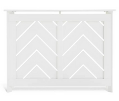 Habitat Chevron Small Radiator Cover - White | Stylish Heater Cover for Modern