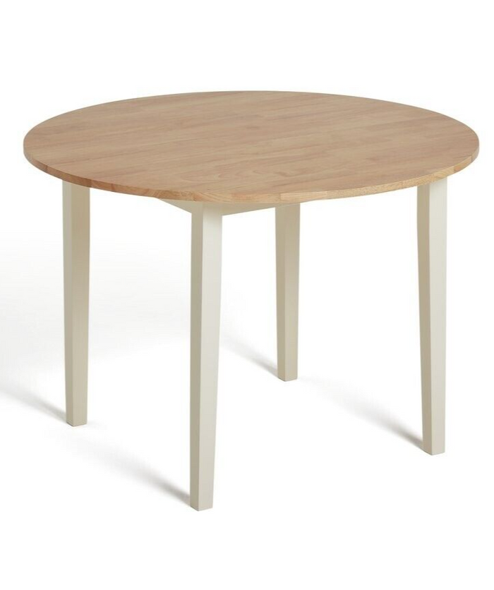 Habitat Chicago Solid Wood Round Dining Table - White & Oak