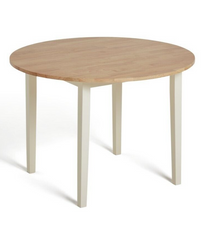 Habitat Chicago Solid Wood Round Dining Table - White & Oak