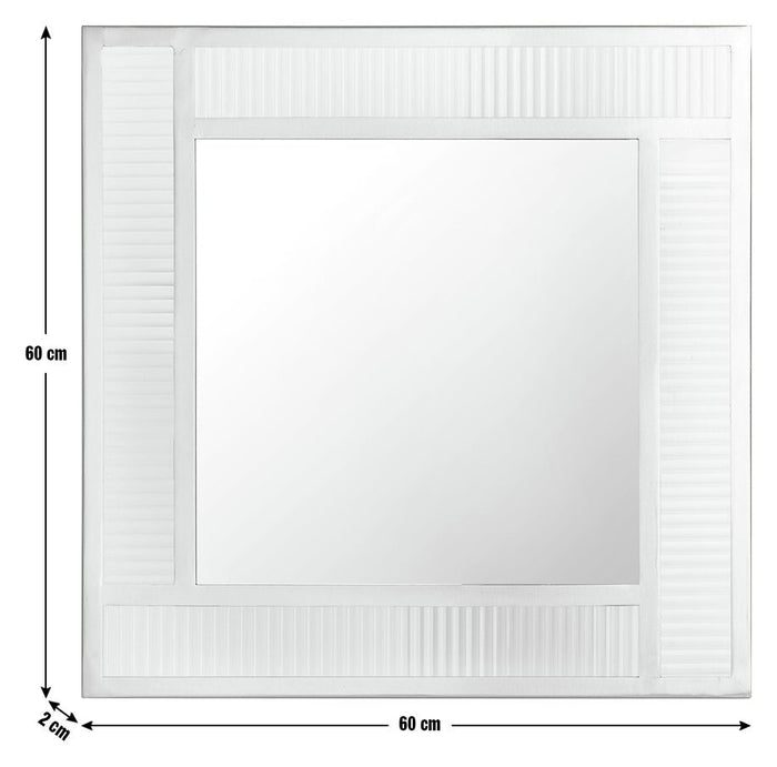 Habitat Glass & Brass Ribbed Square Wall Mirror - 60x60cm