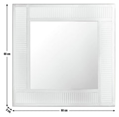 Habitat Glass & Brass Ribbed Square Wall Mirror - 60x60cm