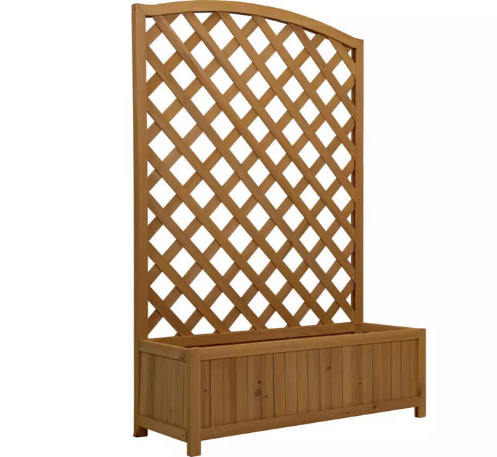 Habitat Lattice Wooden Garden Planter - Large | Outdoor Plant Pot Garden Decor